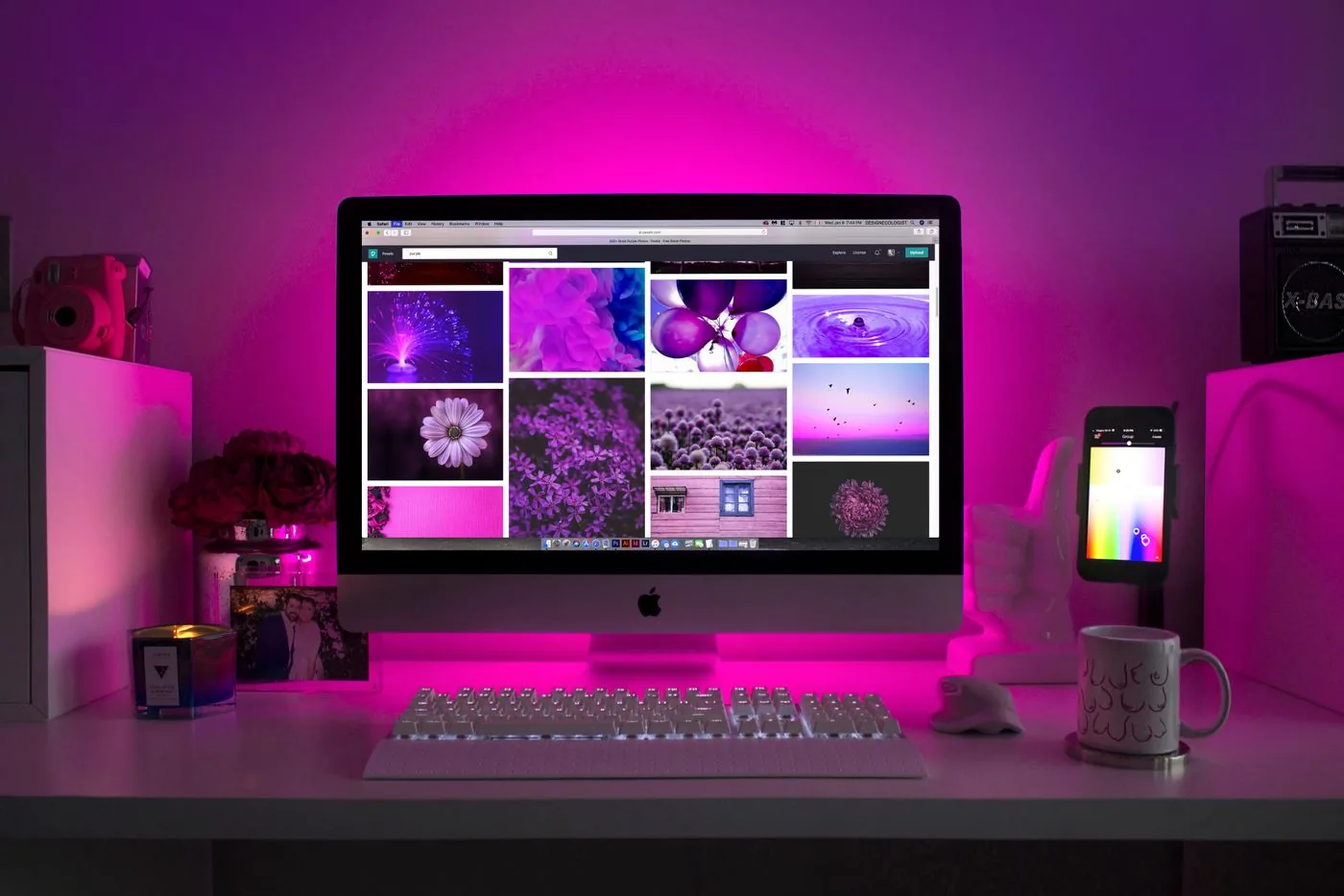 Creative assets previewed across desktop and mobile screens